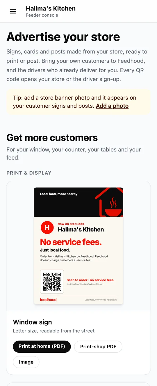 Advertise your store, on a phone