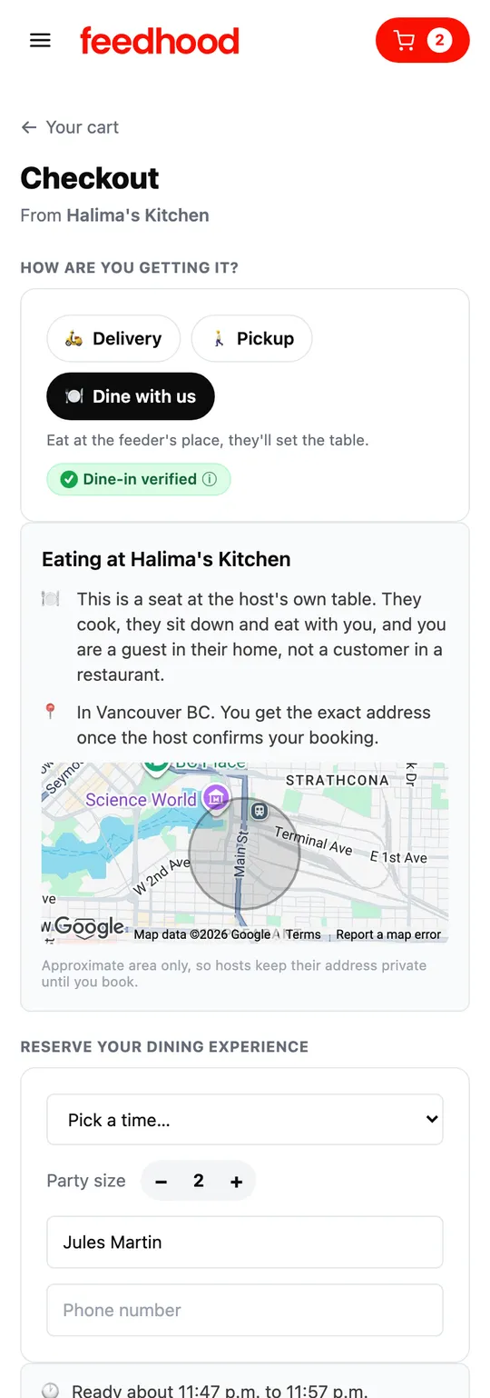 Dining at a neighbour’s table, on a phone