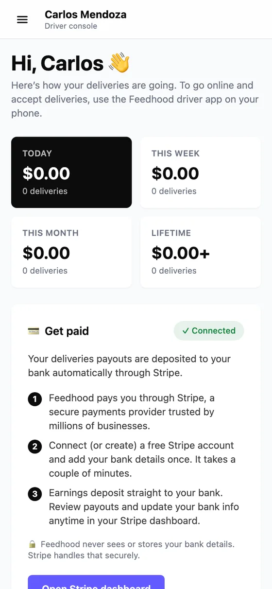 Earnings, your rate and your profile, on a phone