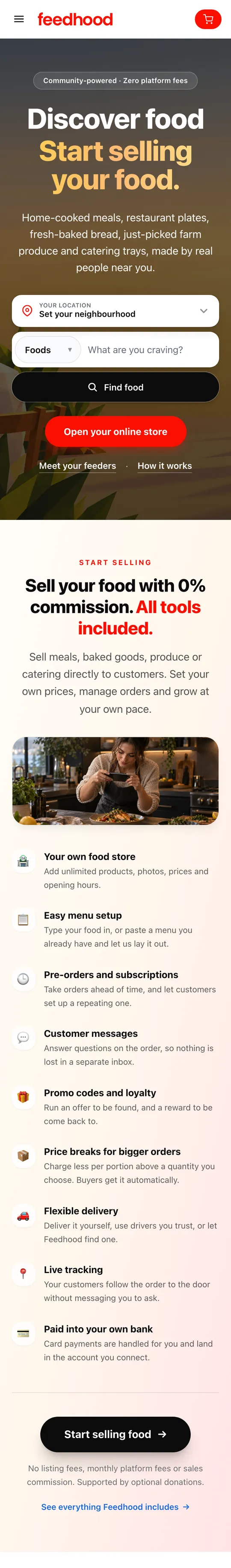 How Feedhood works, on a phone