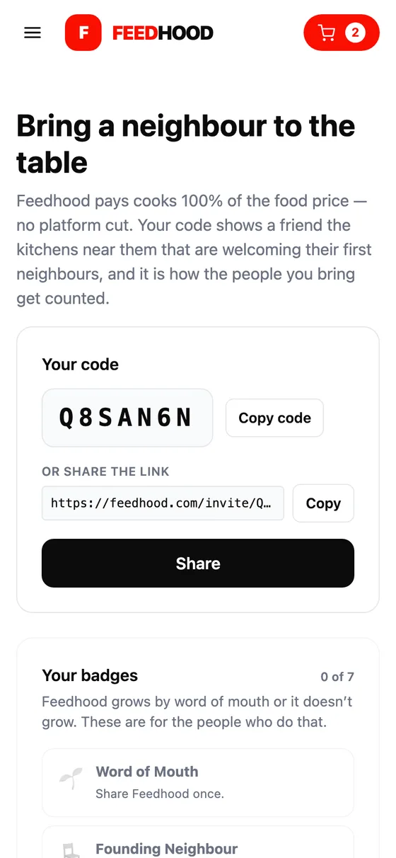 Invite friends, and get credit, on a phone