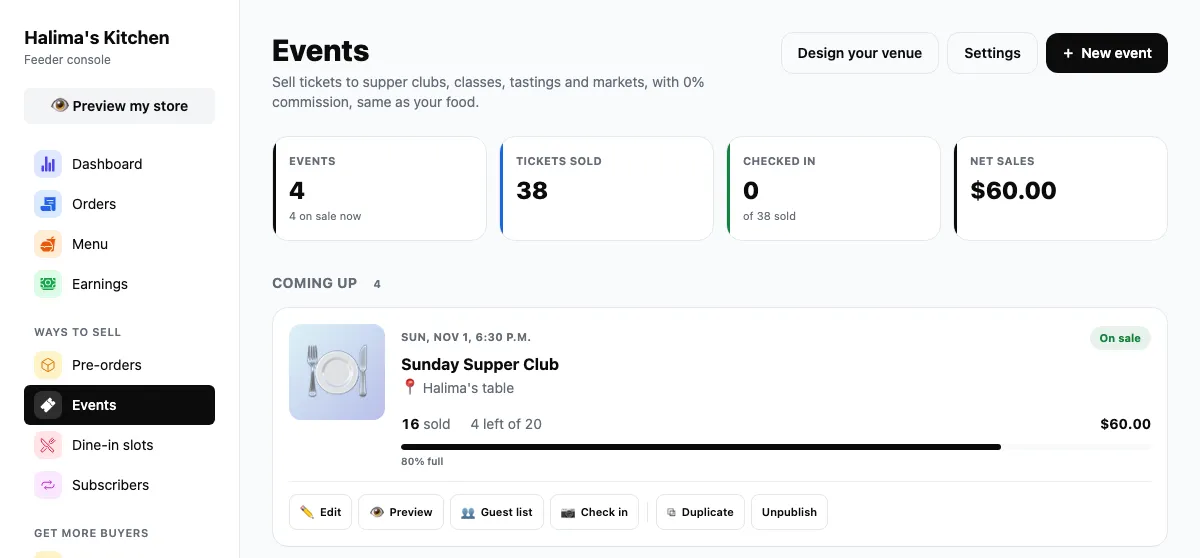Run an event, on feedhood.com