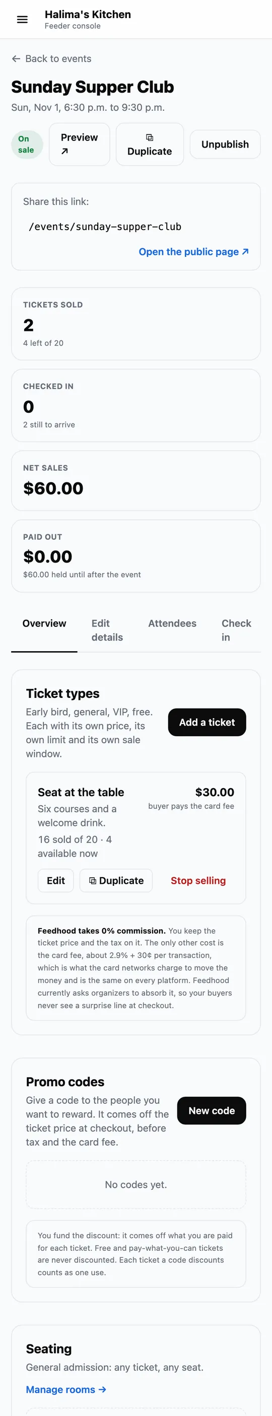 Run an event, on a phone