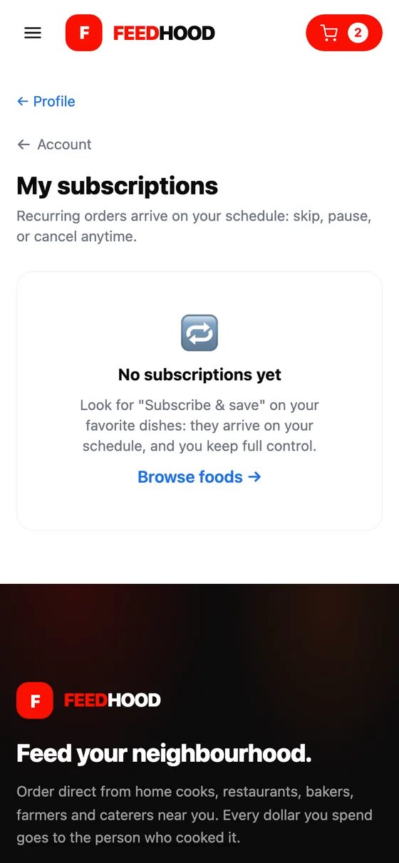 Subscribe to a dish, on a phone