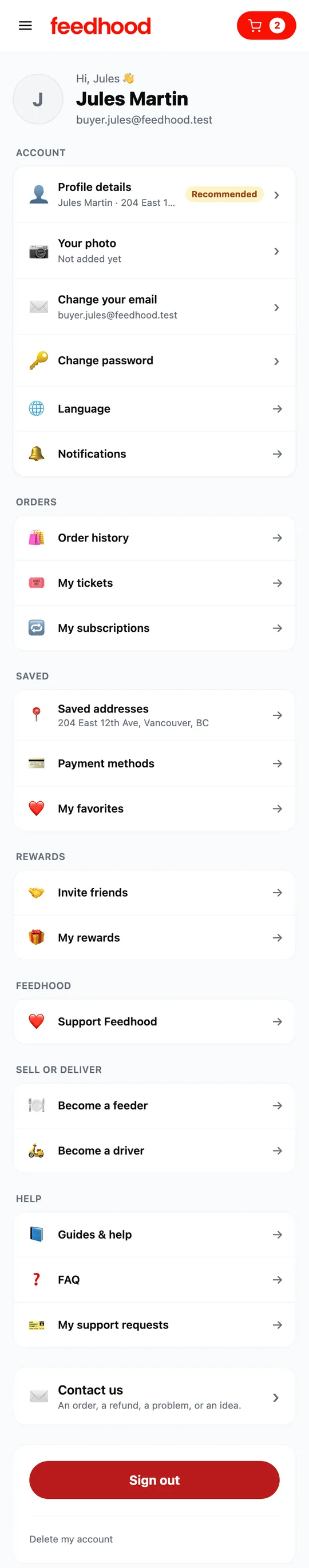 Your account, data and privacy, on a phone