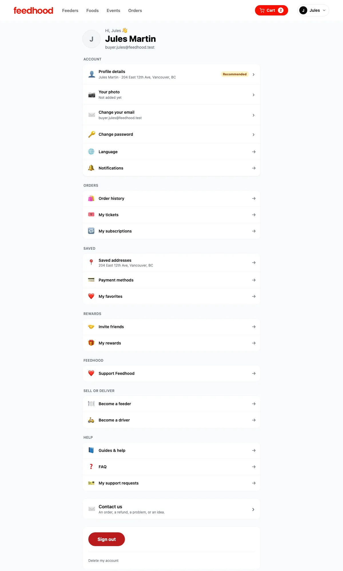 Your account, data and privacy, on feedhood.com
